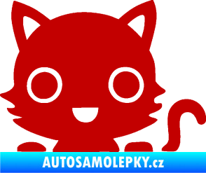 Samolepka Kočka 014 pravá kočka v autě tmavě červená