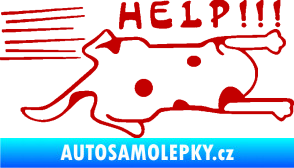 Samolepka Kočka Help samolepka na bok  tmavě červená