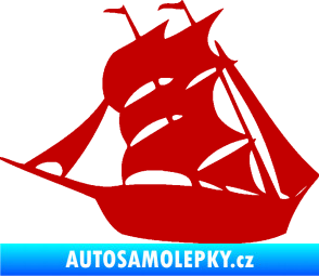Samolepka Koráb 001 levá tmavě červená