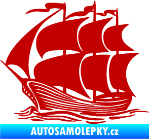 Samolepka Koráb 002 levá tmavě červená