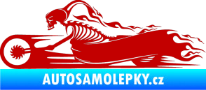 Samolepka Kostra na motorce s plameny levá tmavě červená