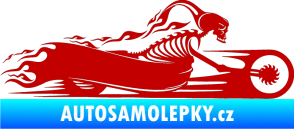 Samolepka Kostra na motorce s plameny pravá tmavě červená