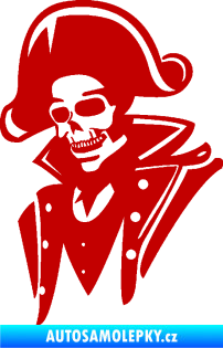 Samolepka Kostra pirát levá tmavě červená