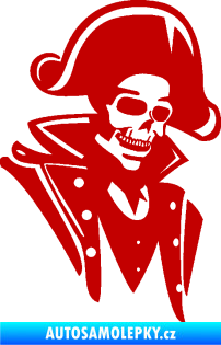 Samolepka Kostra pirát pravá tmavě červená