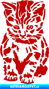 Samolepka Koťátko 002 levá tmavě červená