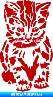 Samolepka Koťátko 002 pravá tmavě červená