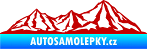 Samolepka Krajina hory 019 pravá tmavě červená
