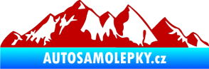 Samolepka Krajina hory 021 levá tmavě červená