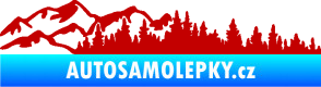 Samolepka Krajina hory 030 levá tmavě červená