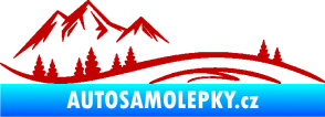 Samolepka Krajina hory 036 levá tmavě červená