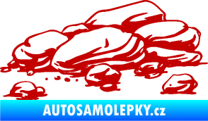 Samolepka Krajina kameny 001 tmavě červená