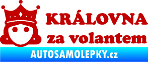Samolepka Královna za volantem nápis tmavě červená