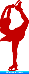 Samolepka Krasobruslení 003 levá krasobruslařka tmavě červená