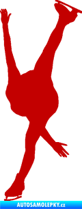 Samolepka Krasobruslení 005 levá krasobruslařka tmavě červená
