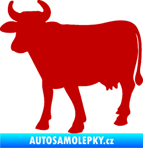 Samolepka Kráva 002 levá tmavě červená