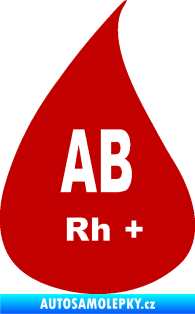 Samolepka Krevní skupina AB Rh+ kapka tmavě červená