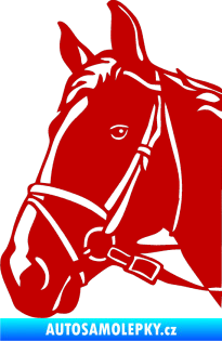 Samolepka Kůň 028 levá hlava s uzdou tmavě červená