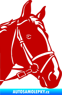 Samolepka Kůň 028 pravá hlava s uzdou tmavě červená