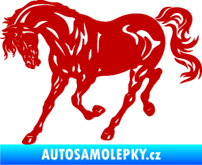 Samolepka Kůň 056 levá tmavě červená