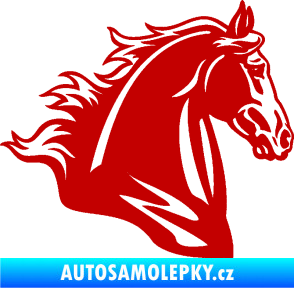 Samolepka Kůň 058 pravá hlava s hřívou tmavě červená