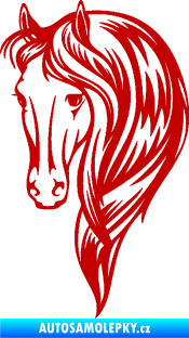 Samolepka Kůň 064 levá s hřívou tmavě červená