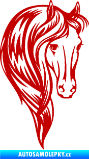 Samolepka Kůň 064 pravá s hřívou tmavě červená