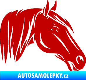 Samolepka Kůň 065 pravá hlava s hřívou tmavě červená