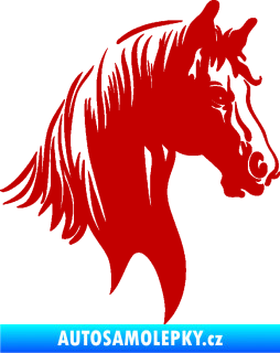 Samolepka Kůň 066 pravá hlava s hřívou tmavě červená