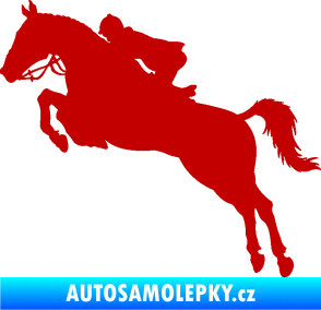 Samolepka Kůň 076 levá parkur tmavě červená