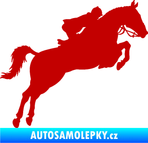 Samolepka Kůň 076 pravá parkur tmavě červená