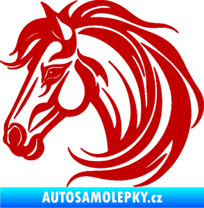 Samolepka Kůň 103 levá hlava tmavě červená