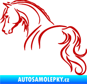 Samolepka Kůň 104 levá tmavě červená