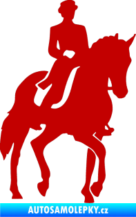 Samolepka Kůň drezura pravá tmavě červená