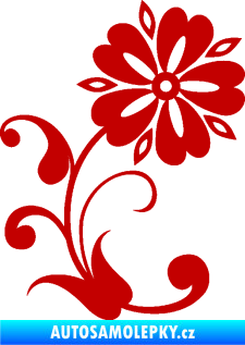 Samolepka Květina dekor 001 pravá tmavě červená