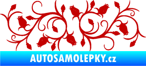 Samolepka Květina dekor 010 pravá růžičky tmavě červená