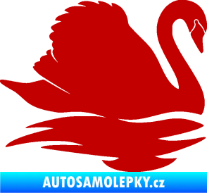 Samolepka Labuť 003 pravá tmavě červená