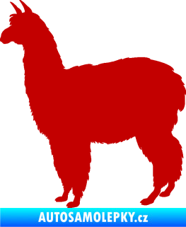 Samolepka Lama 002 levá alpaka tmavě červená