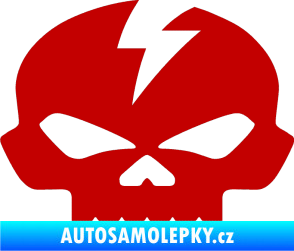 Samolepka Lebka 001 levá tmavě červená