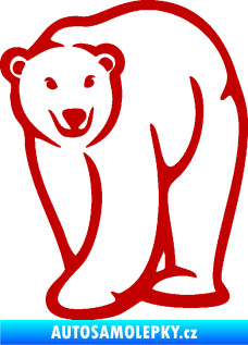 Samolepka Lední medvěd 004 levá tmavě červená