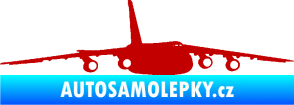 Samolepka Letadlo 015 pravá tmavě červená