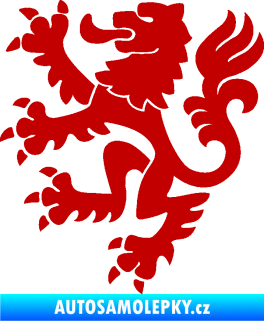 Samolepka Lev heraldika 001 levá Český lev tmavě červená