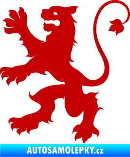 Samolepka Lev heraldika 002 levá tmavě červená