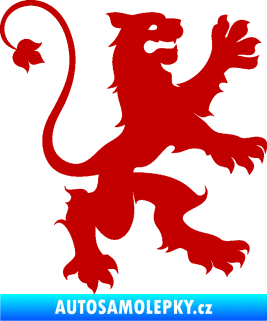 Samolepka Lev heraldika 002 pravá tmavě červená