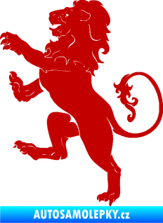 Samolepka Lev heraldika 004 levá tmavě červená