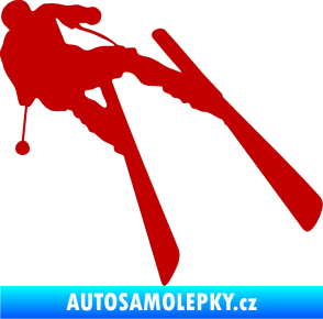 Samolepka Lyžař 007 pravá tmavě červená