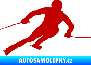 Samolepka Lyžař 012 pravá tmavě červená