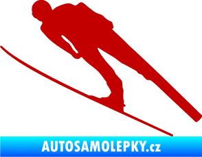 Samolepka Lyžař 016 levá tmavě červená