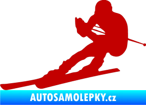 Samolepka Lyžař 022 levá tmavě červená