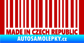 Samolepka Made in Czech republic čárový kód tmavě červená