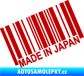 Samolepka Made in Japan 003 čárový kód tmavě červená